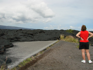 lava covers old road